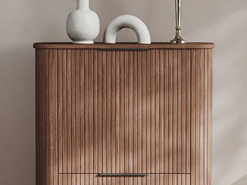 Namještaj s utorima ili rebrastim letvicama