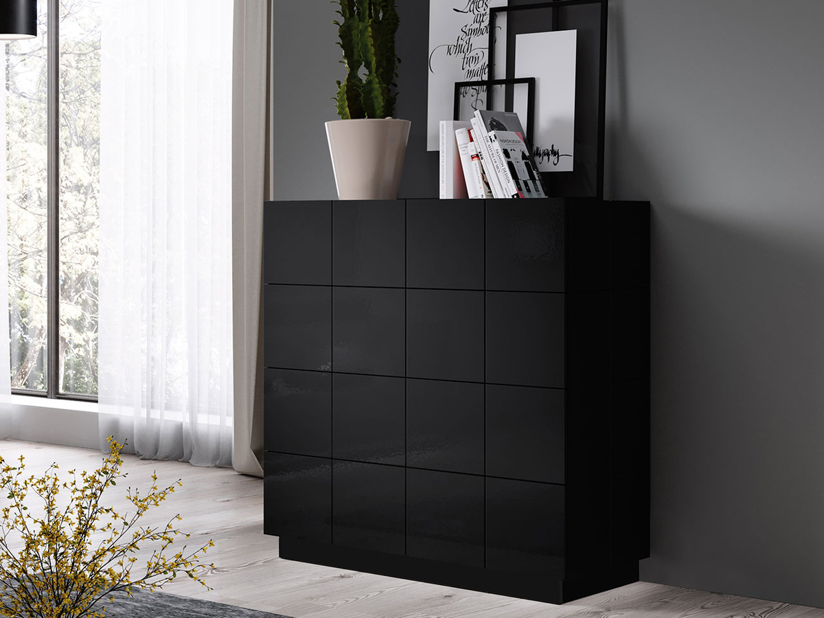 Komoda Charlotte 133 (Sjajno crna)