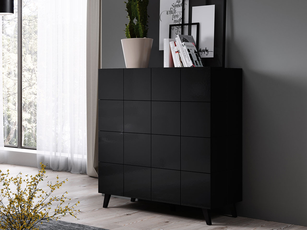 Komoda Charlotte 133 (Sjajno crna)