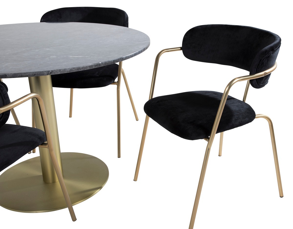 Blagovaonski set Dallas 1208 (Crna + Zlatna)