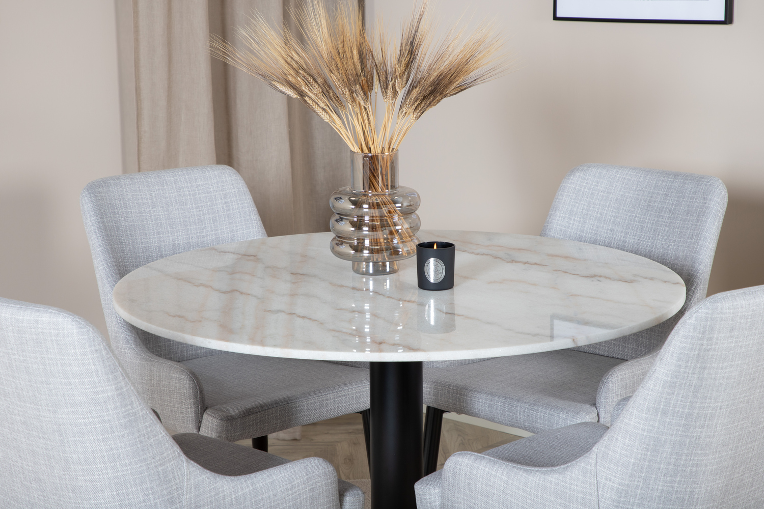 Blagovaonski set Dallas 1300 (Svijetlo siva + Crna)