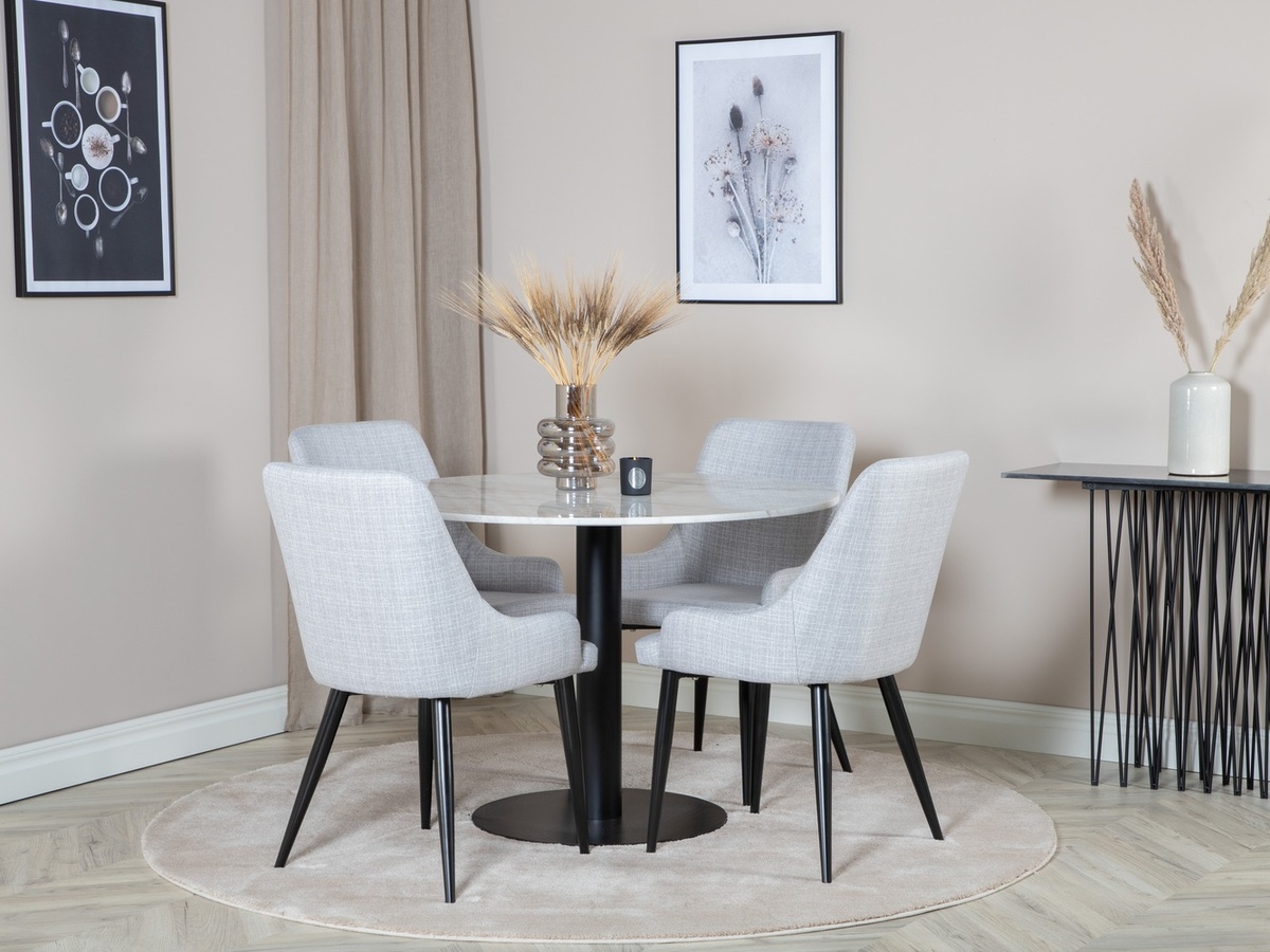 Blagovaonski set Dallas 1300 (Svijetlo siva + Crna)