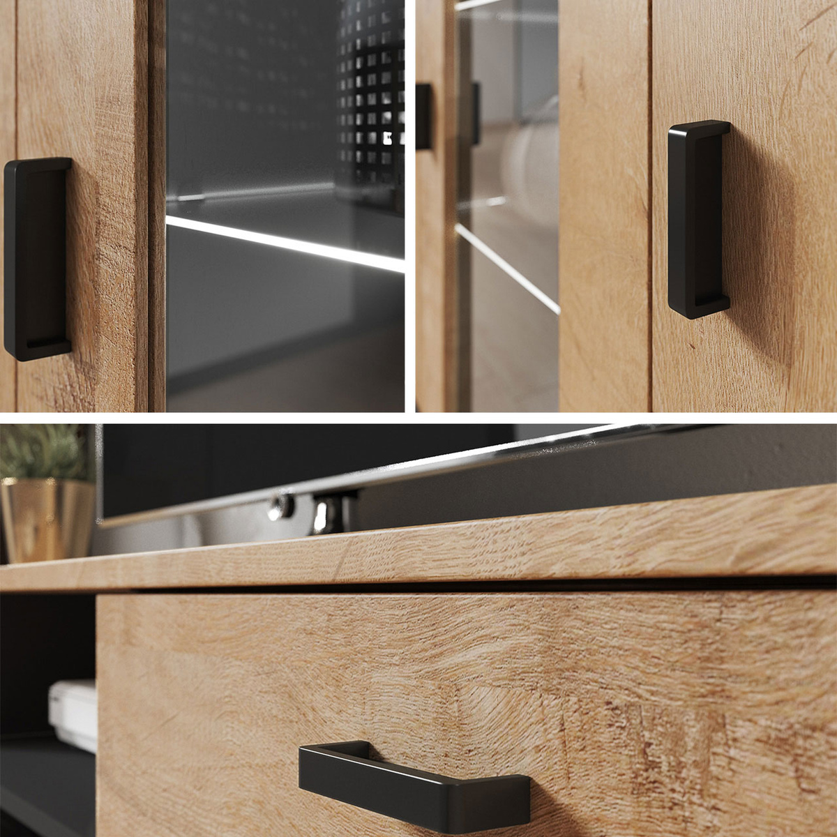 Dnevni boravak Tornola 116 (Crna + Sjajno crna)