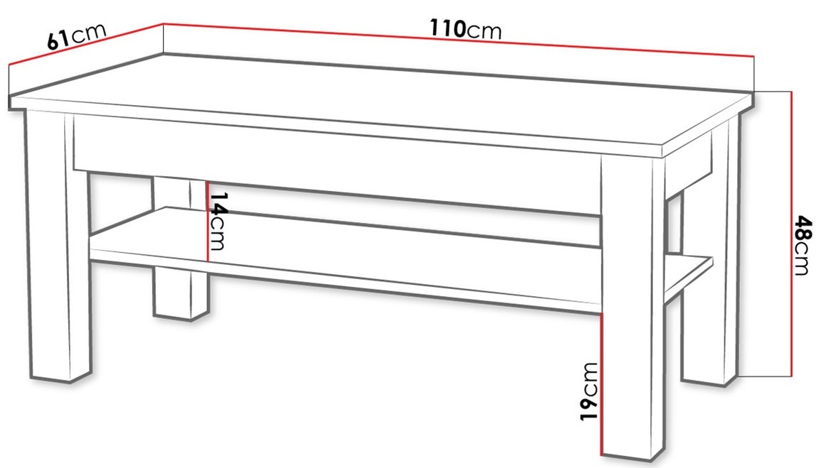 Stolić za kavu Melfeli 116 (Sonoma hrast)