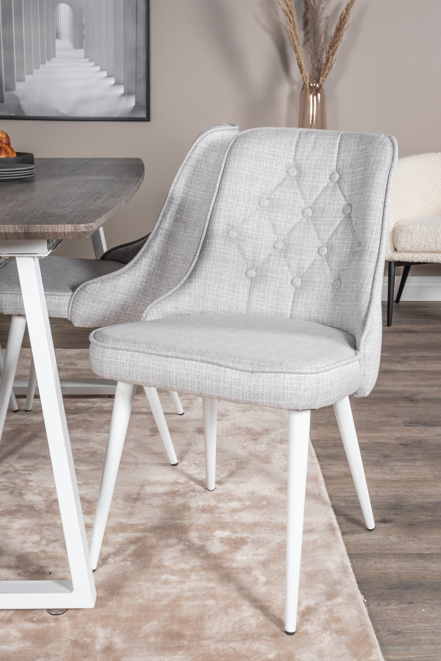 Blagovaonski set Dallas 1805 (Bijela + Svijetlo siva)