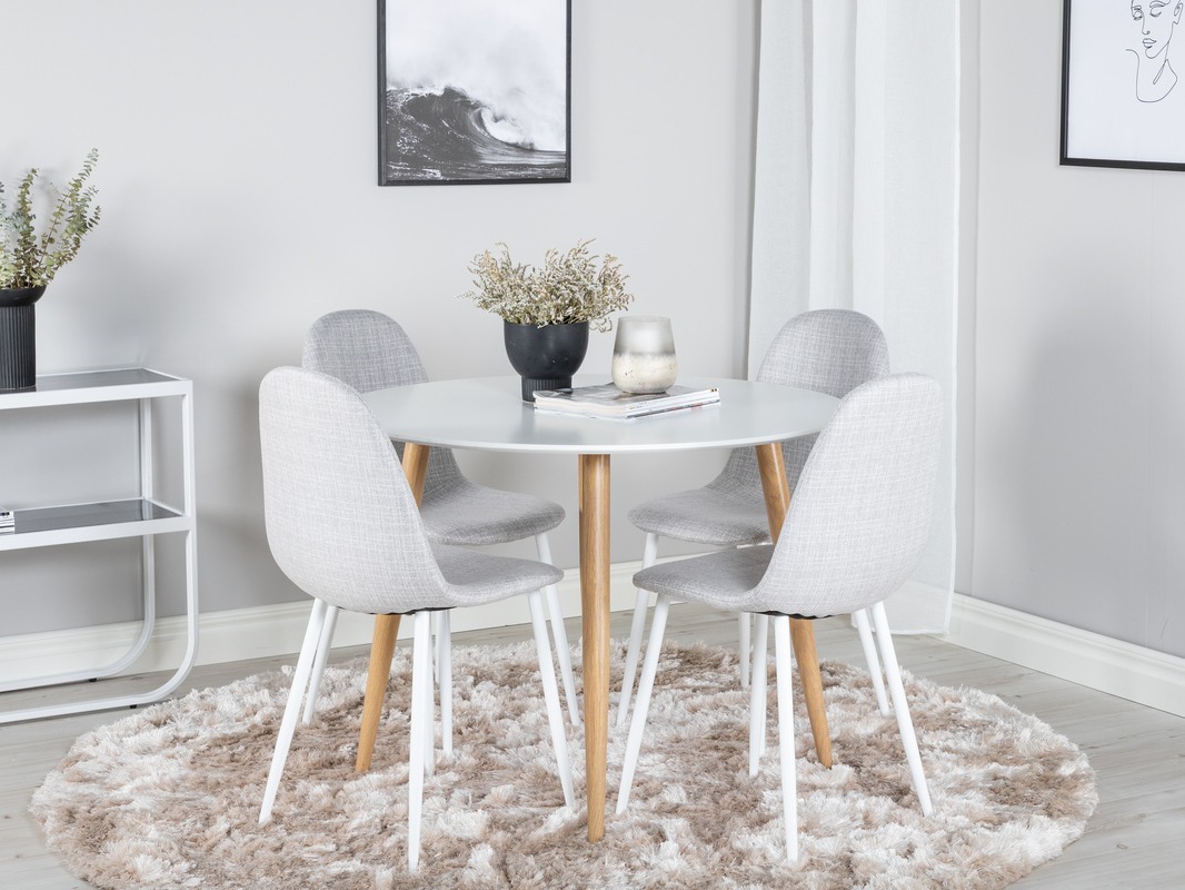 Blagovaonski set Dallas 291 (Svijetlo siva + Bijela)