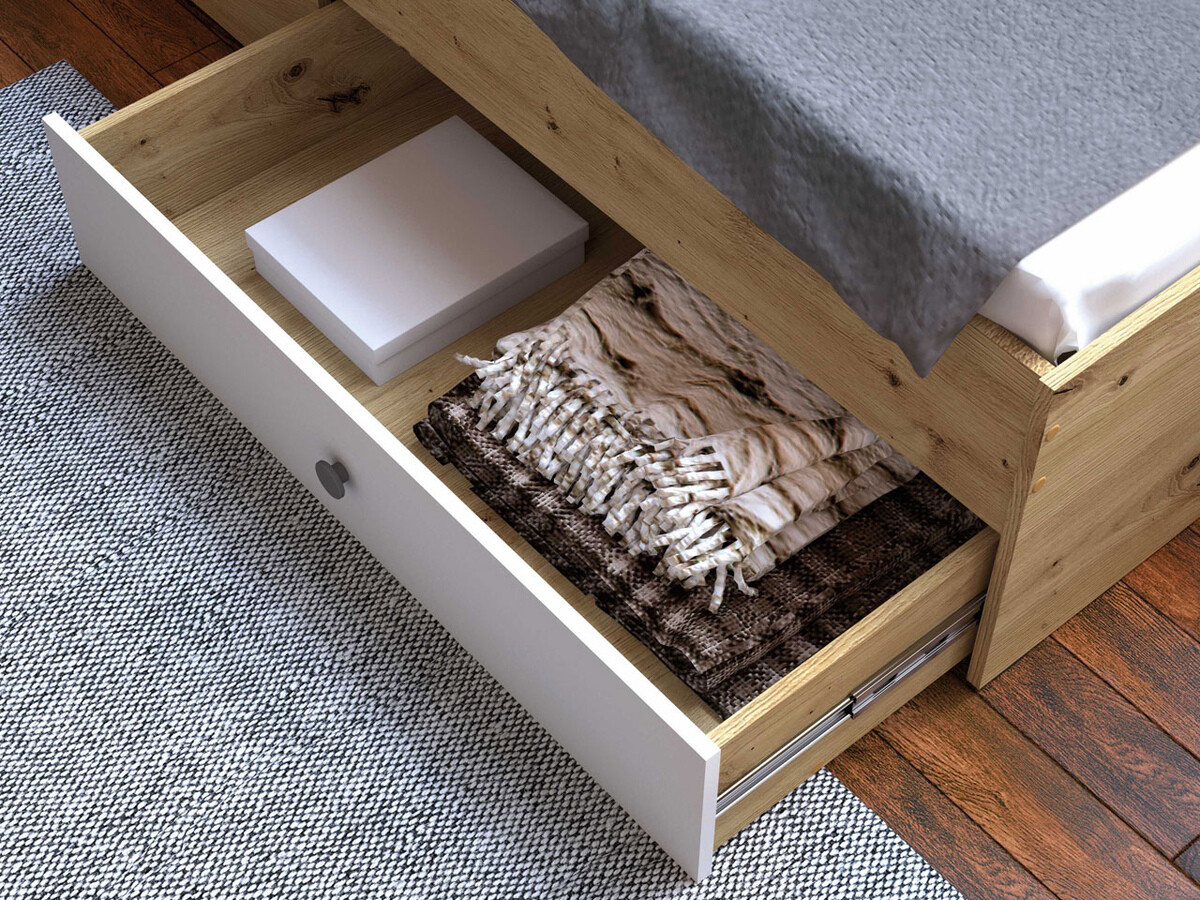 Krevet Almira 113 (Hrast Artisan + Bijela)