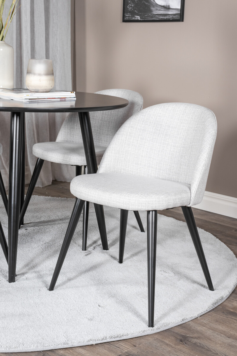 Blagovaonski set Dallas 343 (Svijetlo siva + Crna)