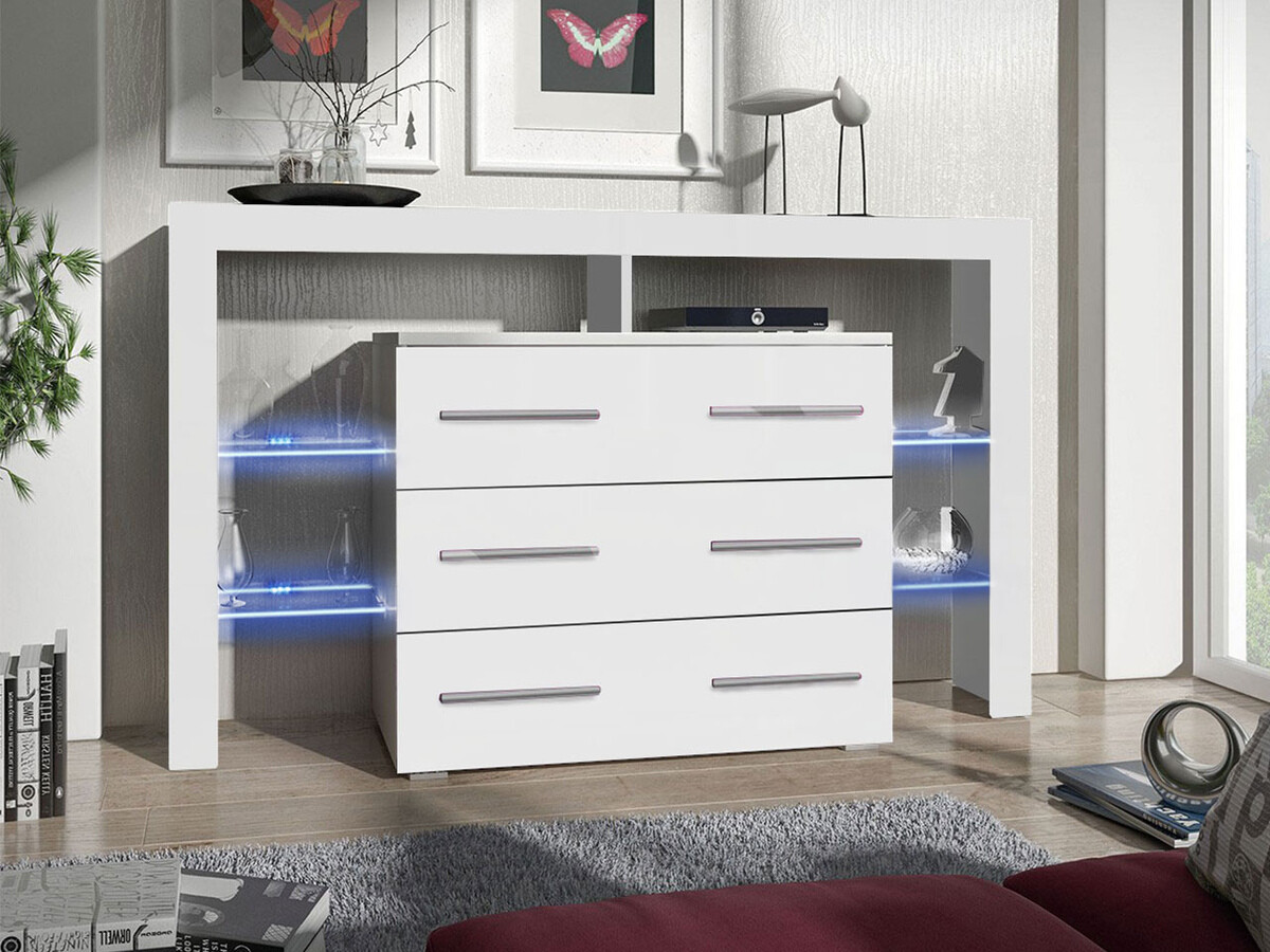 Komoda Nashville 108 (Bijela + Sjajno bijela)