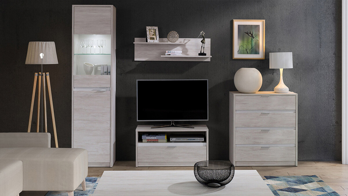 Komoda Fivelbo 102 (Monastery hrast + Sjajno crna)