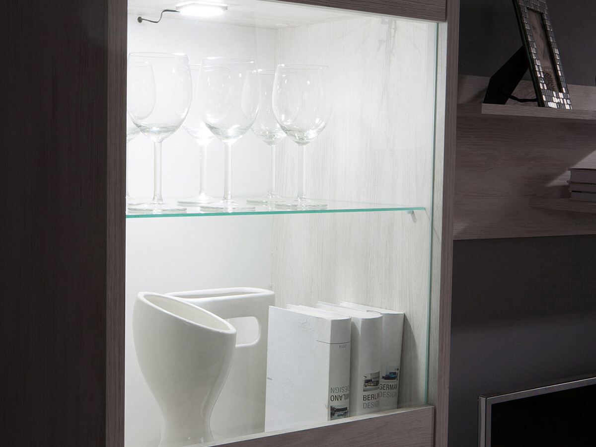 Polica Fivelbo 113 (Hrast Monastery + Sjajno crna)