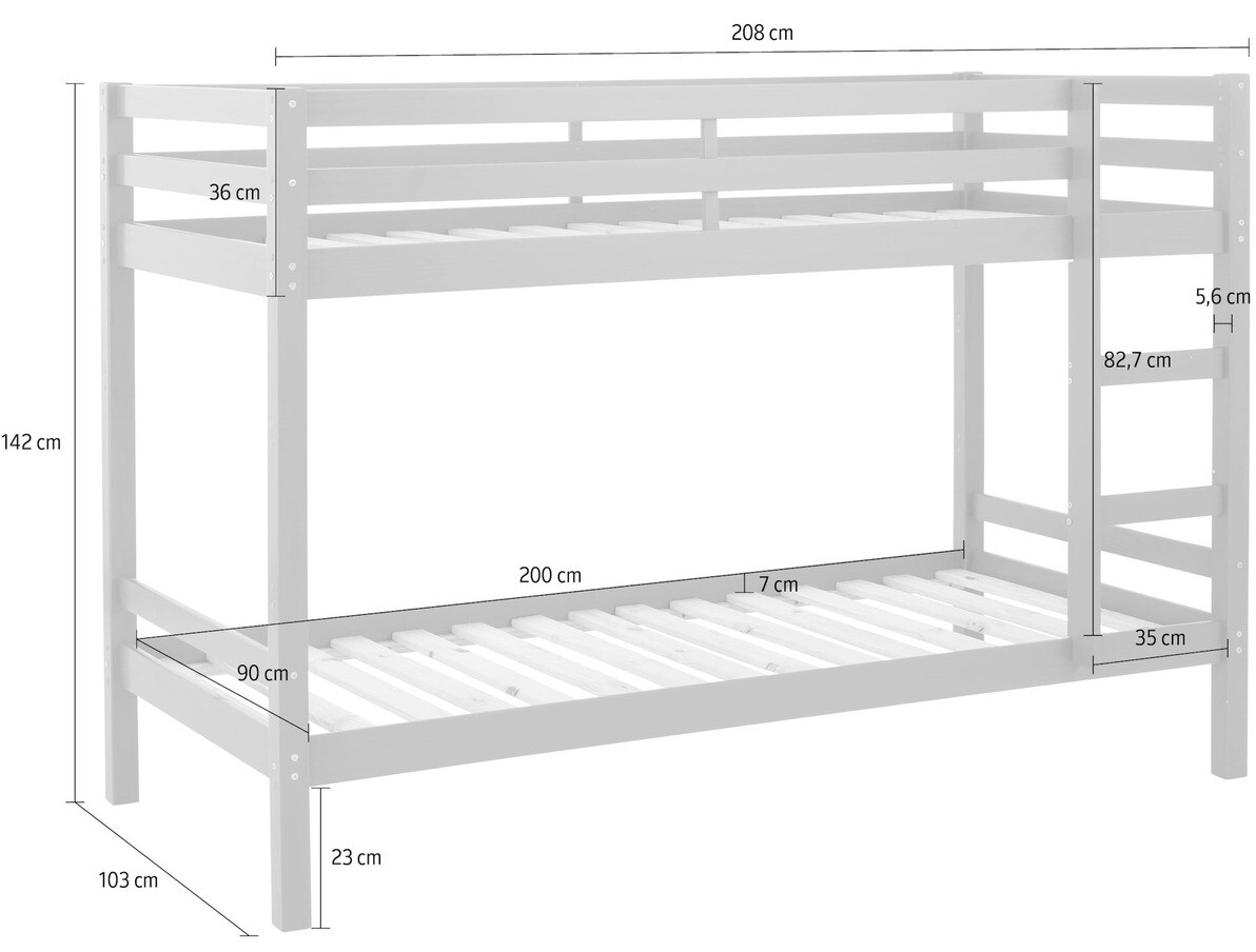 Dvokatan krevet Ruvfiva 100 (Siva)