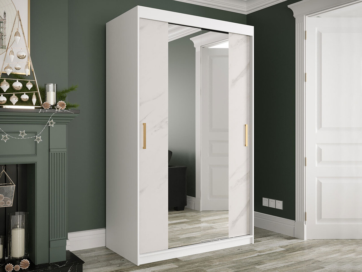 Ormar Hartford 253 (Mat bijela + Bijeli mramor)