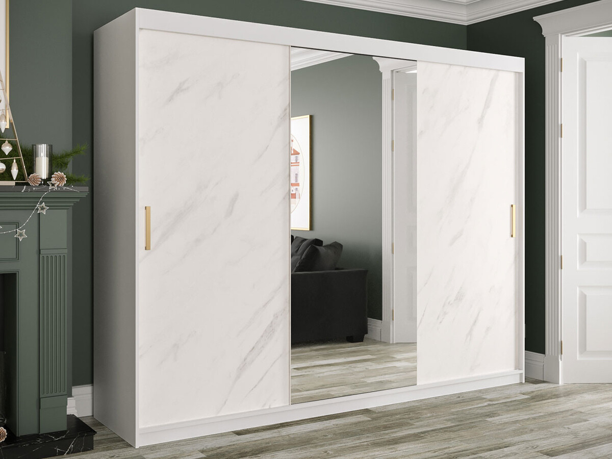 Ormar Hartford 257 (Mat bijela + Bijeli mramor)