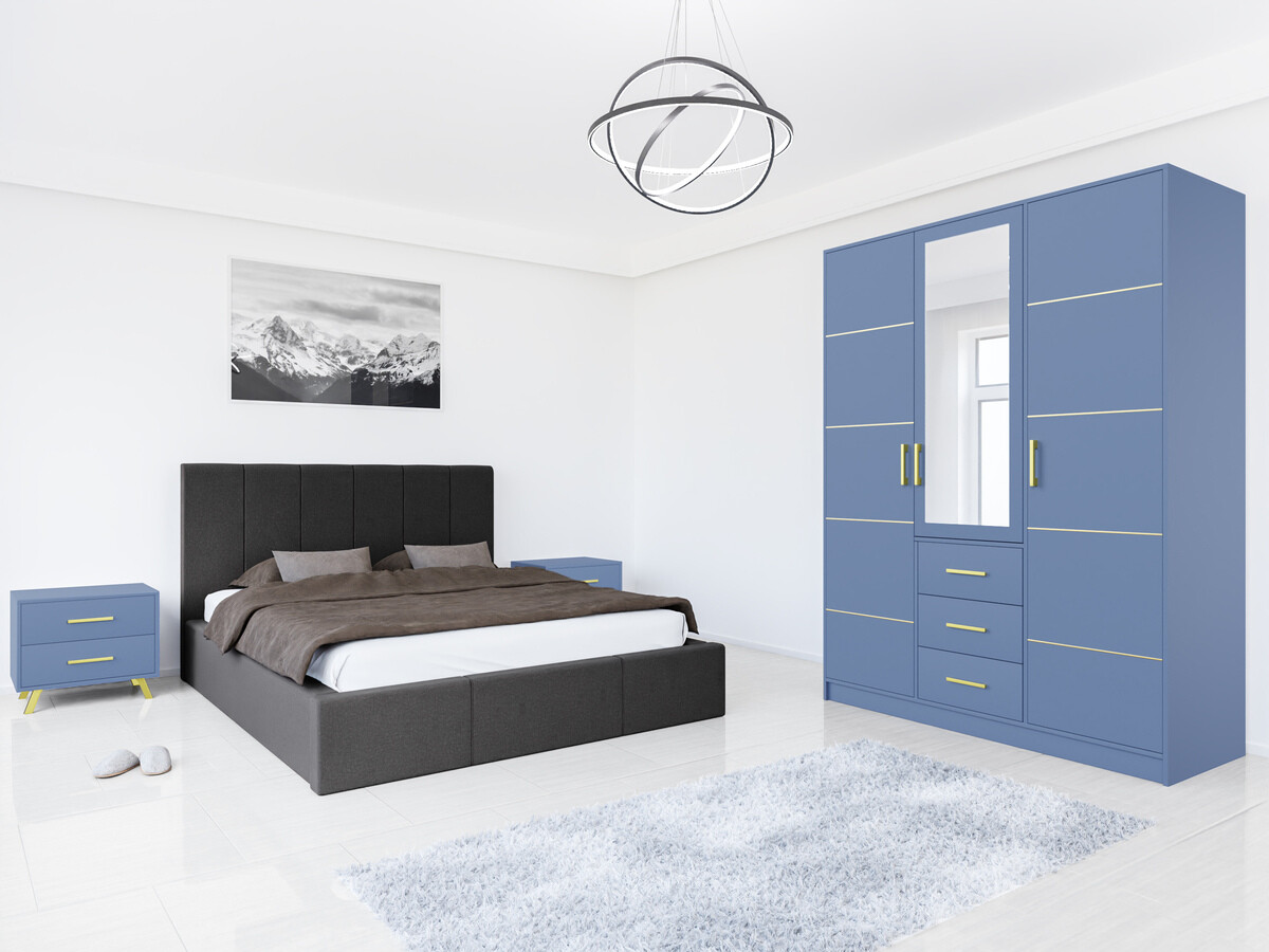 Set za spavaću sobu Dortivu 154 (Plava + Inari 96)