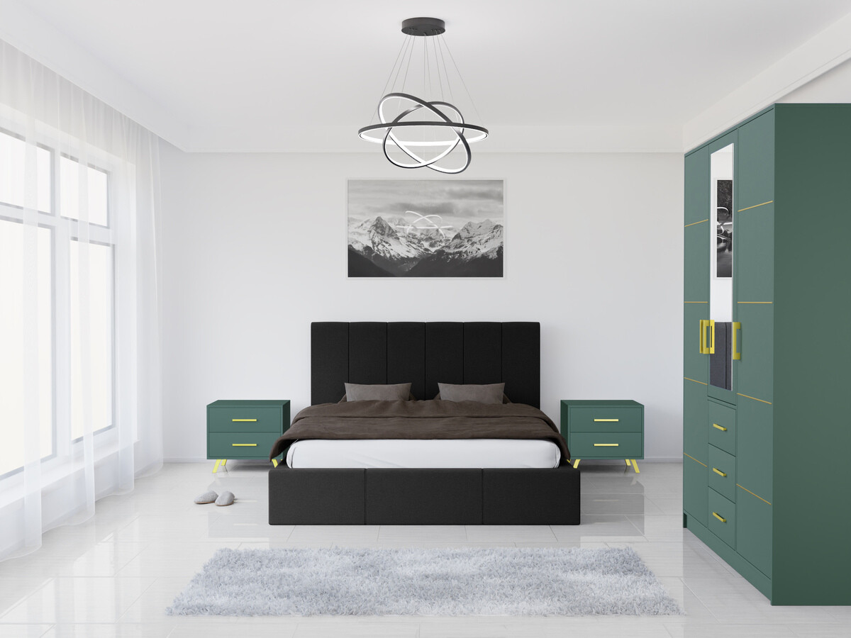 Set za spavaću sobu Dortivu 154 (Zelena + Inari 96)