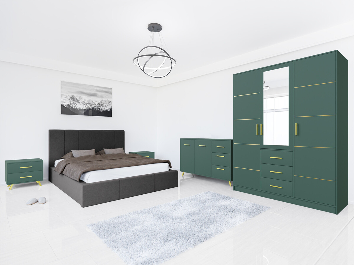 Set za spavaću sobu Dortivu 154 (Zelena + Inari 96)