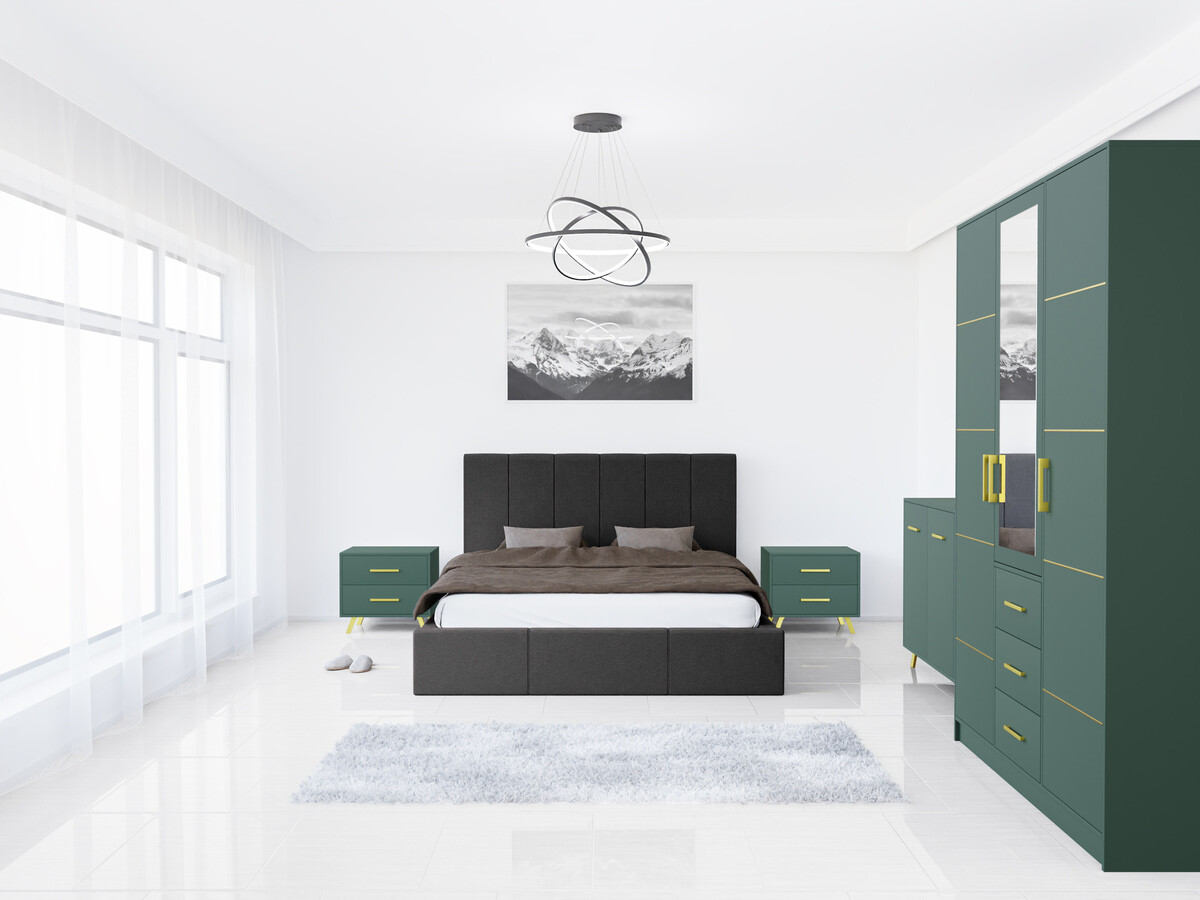 Set za spavaću sobu Dortivu 154 (Zelena + Inari 96)