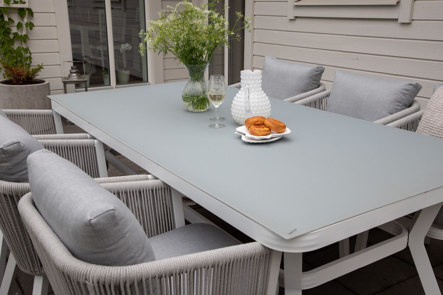 Set stola i stolica Dallas 3020 (Bijela + Siva)