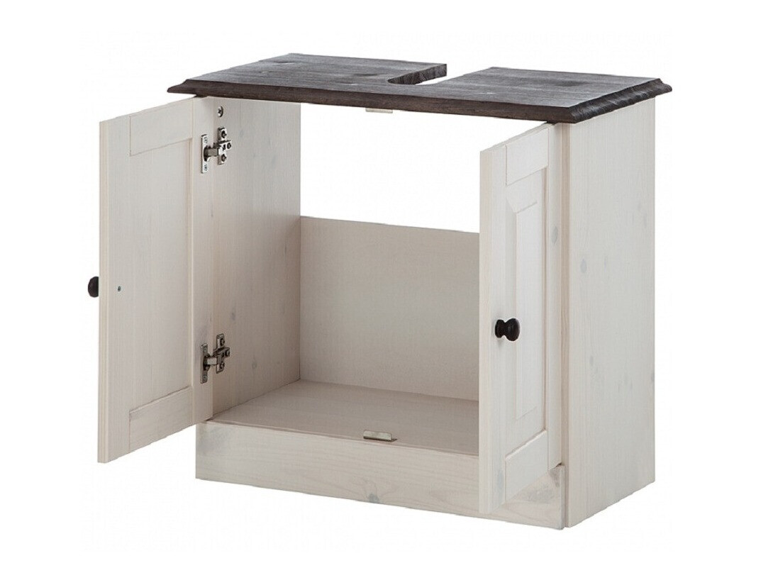 Samostojeći kupaonski ormarić za umivaonik Deletri 101 (Bijela + Havana Hrast)