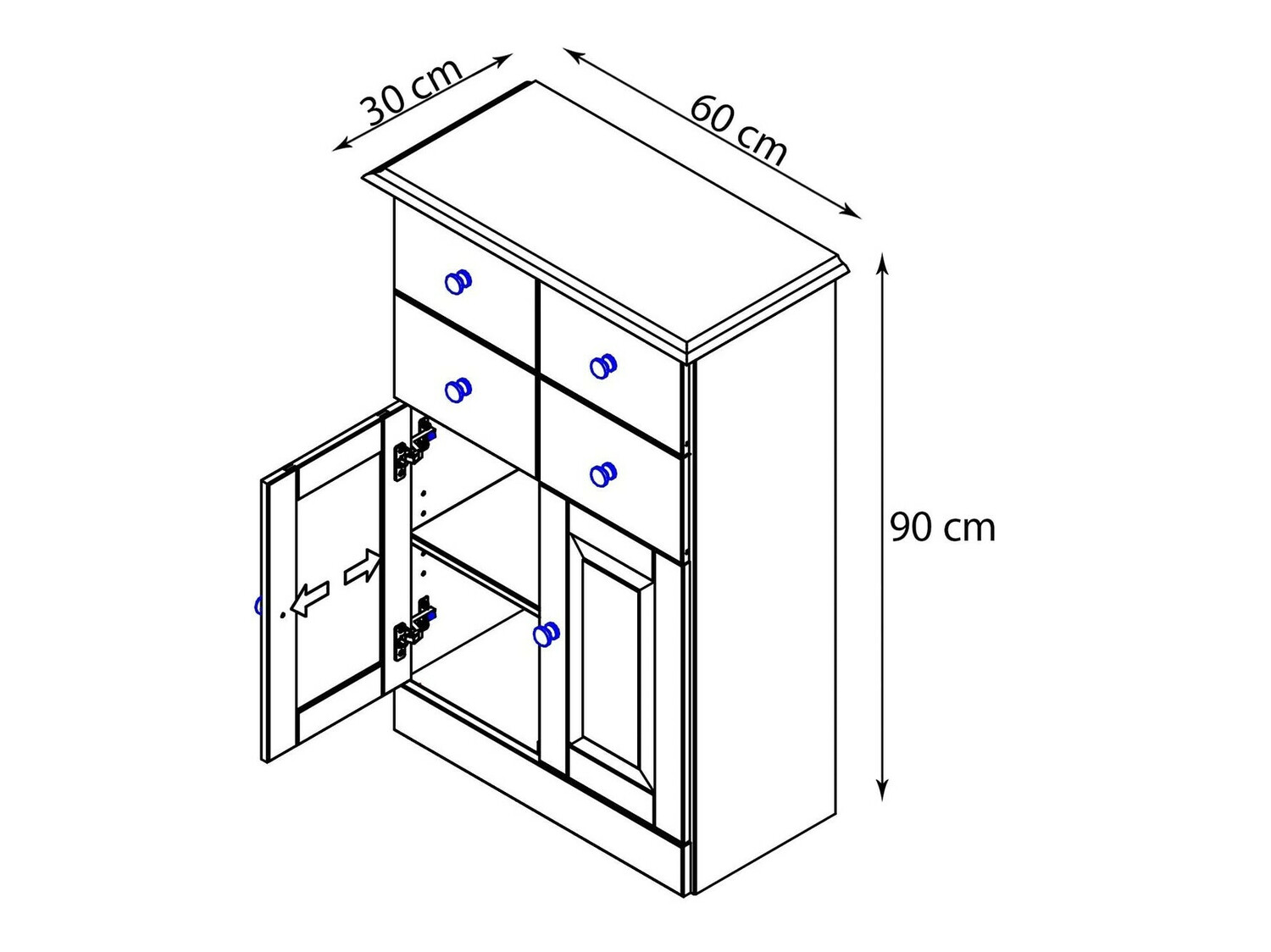 Samostojeći kupaonski ormarić Deletri 100 (Bijela + Havana Hrast)