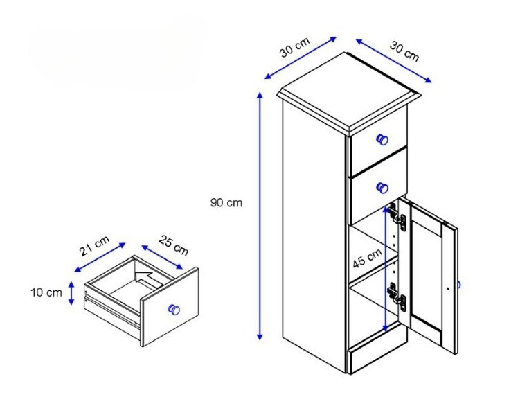 Samostojeći kupaonski ormarić Deletri 110 (Bijela + Havana Hrast)