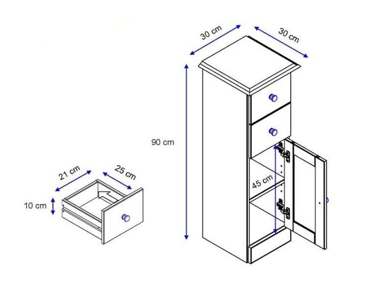 Samostojeći kupaonski ormarić Deletri 110 (Bor)