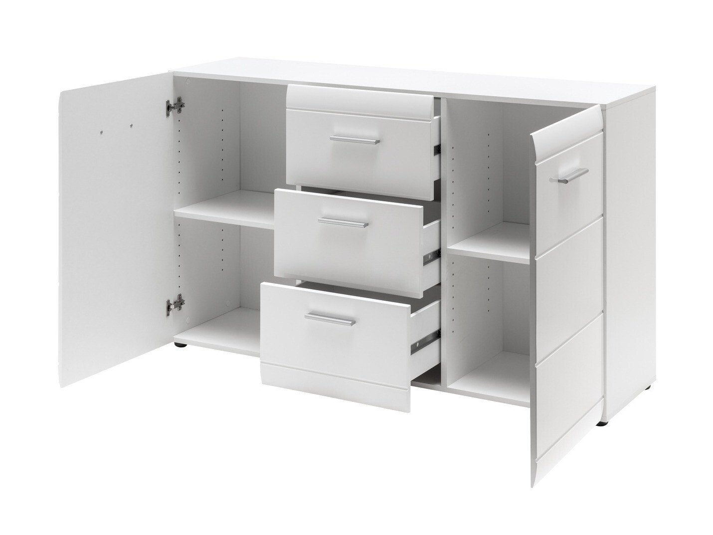 Komoda Livromu 108 (Sjajno bijela + Bijela)