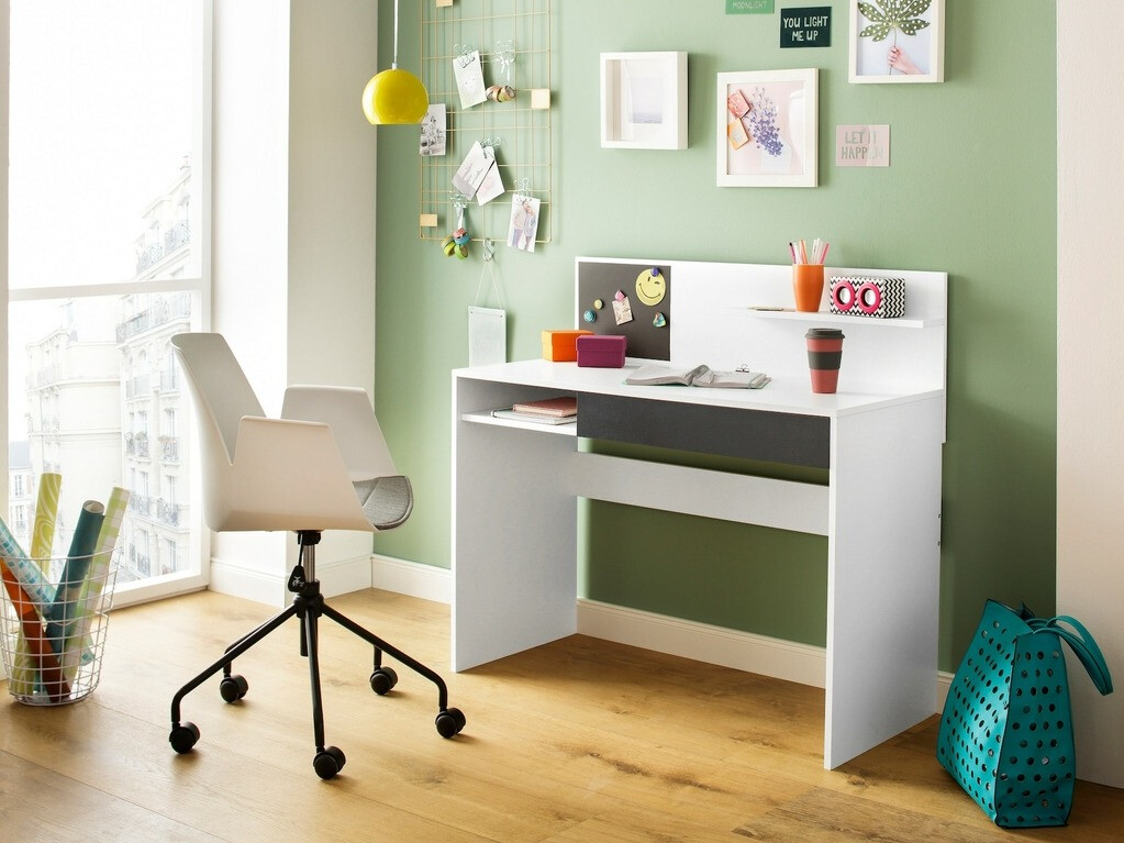 Uredski stol Denton 301 (Bijela + Crna)