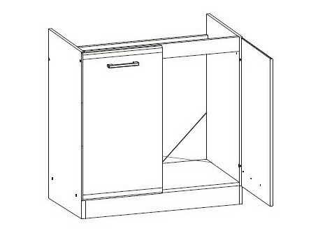 Modularni ormarić za sudoper s vratima Eli Dark 107