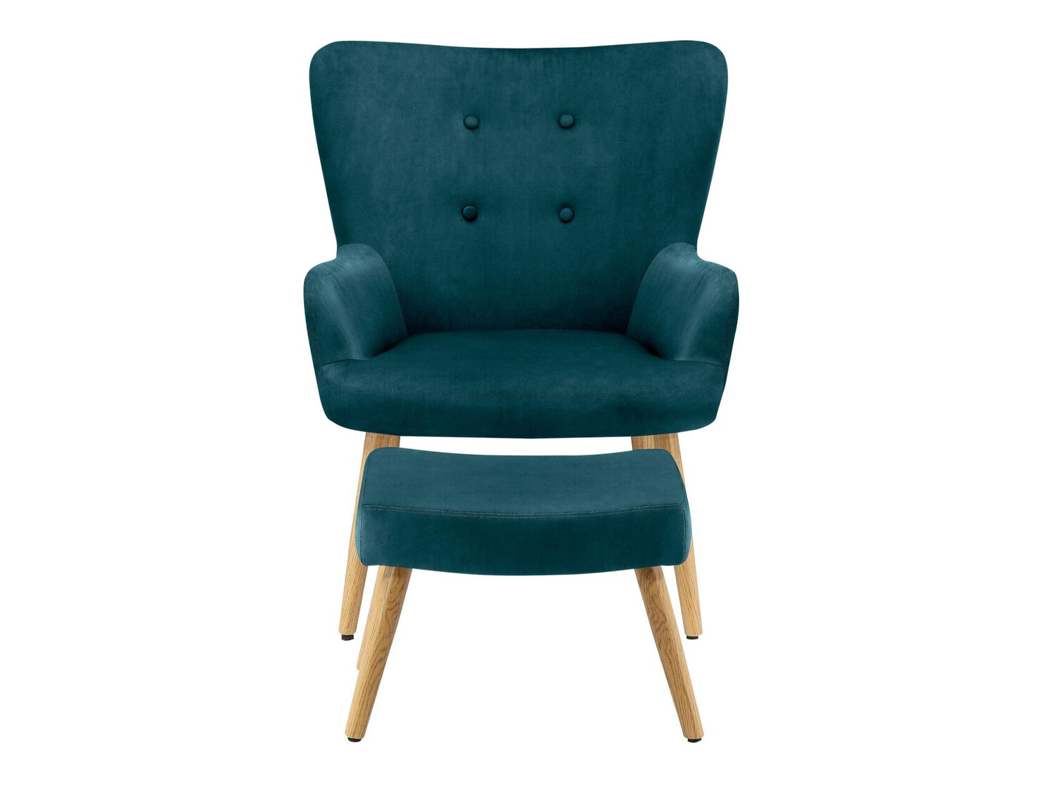 Fotelja Denton 304 (Tirkizna + Svijetlo drvo)