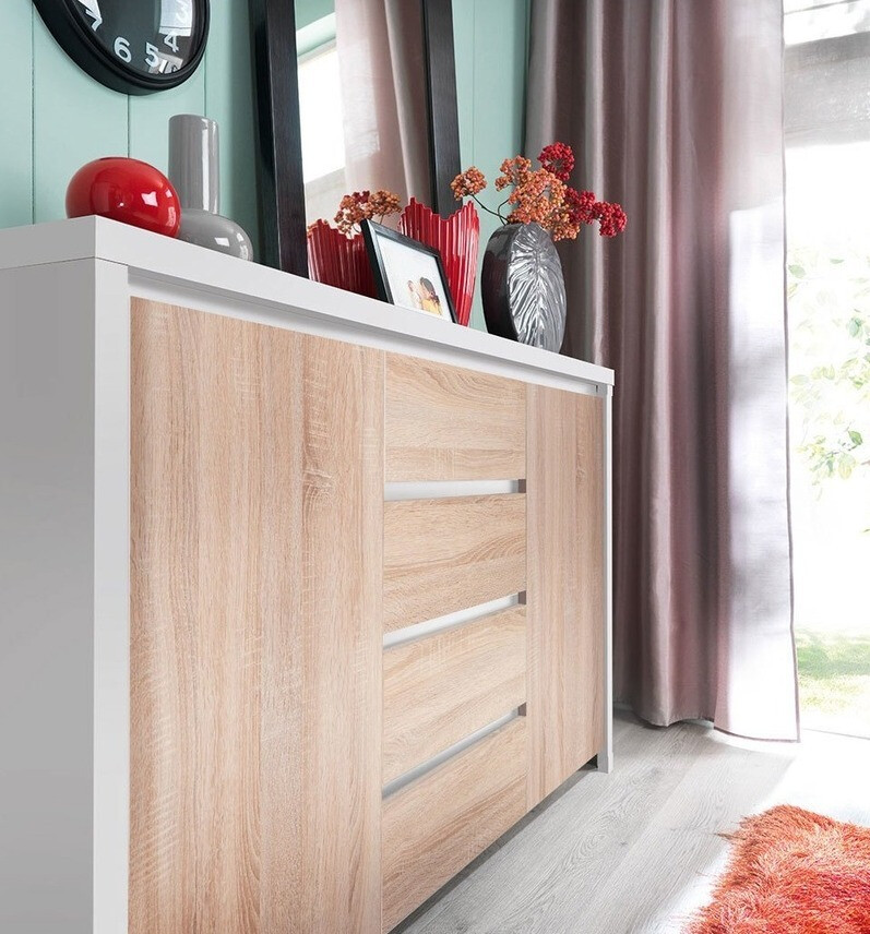 Komoda Nolroma 103 (Bijela + Sonoma hrast)