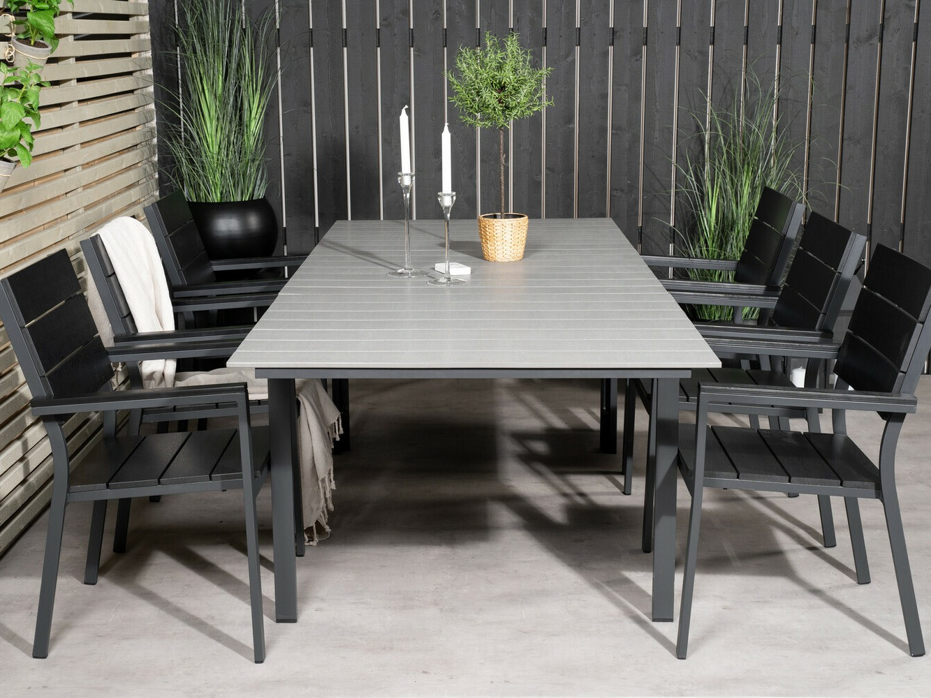 Set stola i stolica Dallas 3022 (Crna + Siva)