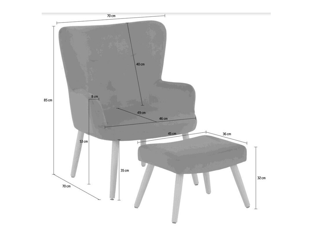Fotelja Denton 304 (Crna + Svijetlo drvo)