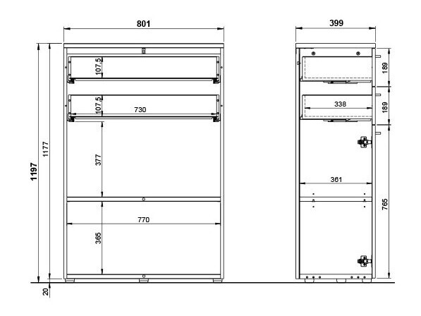Komoda Eliromo 103 (Grafit + Hrast Grandson)