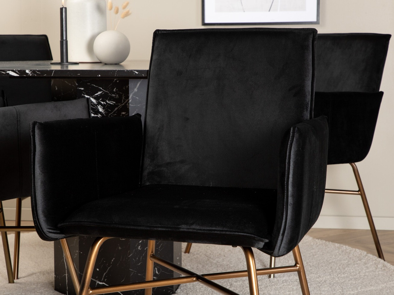 Blagovaonski set Dallas 2618 (Crna + Mesing)