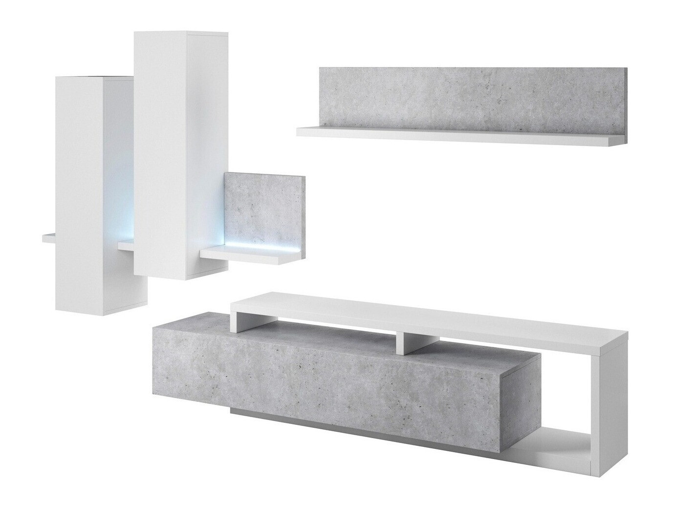 Dnevni boravak Lutiva 100 (Bijela + Boja betona)