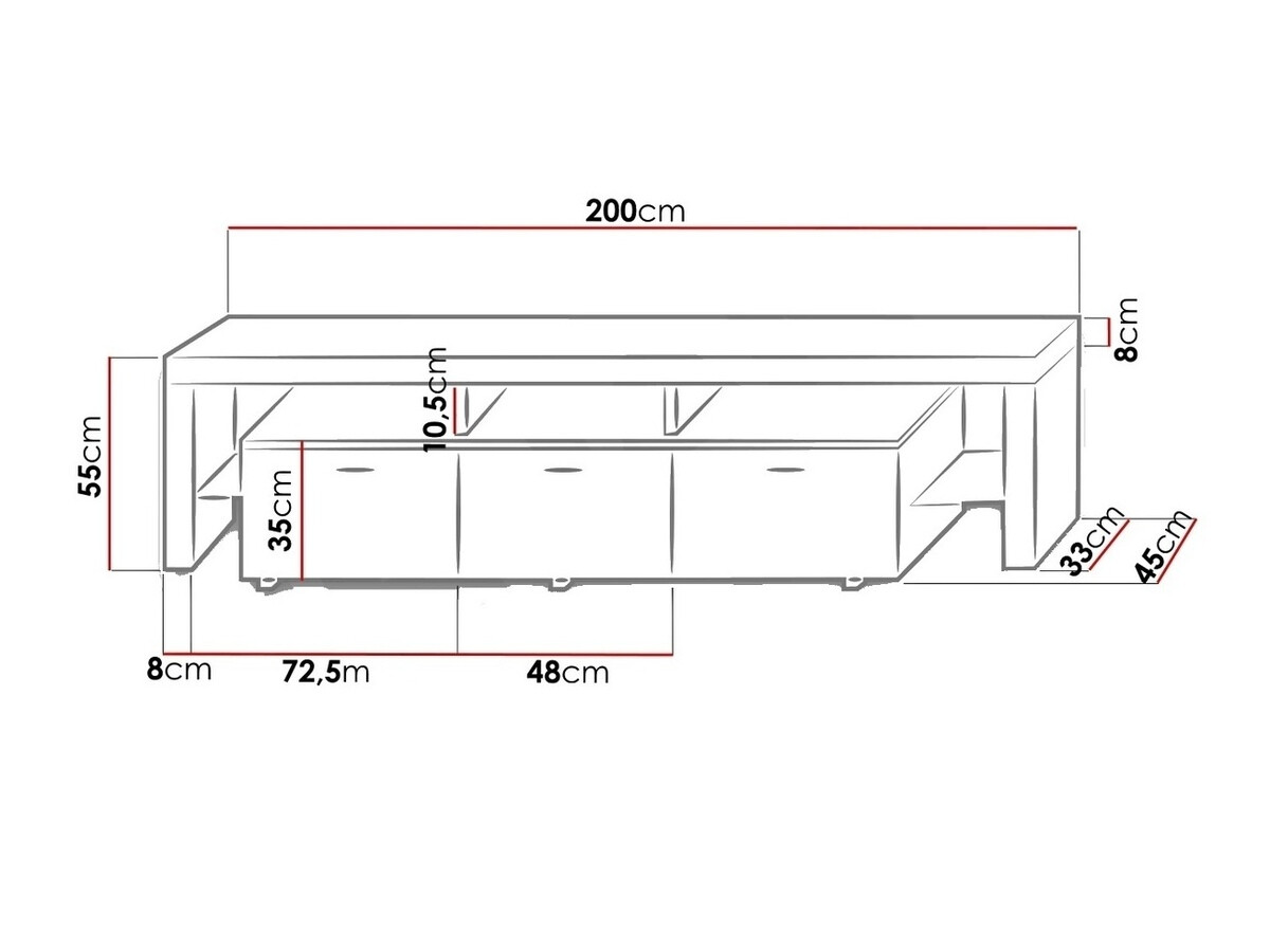 TV stol Arbor (Bijela + Sjajno bijela)