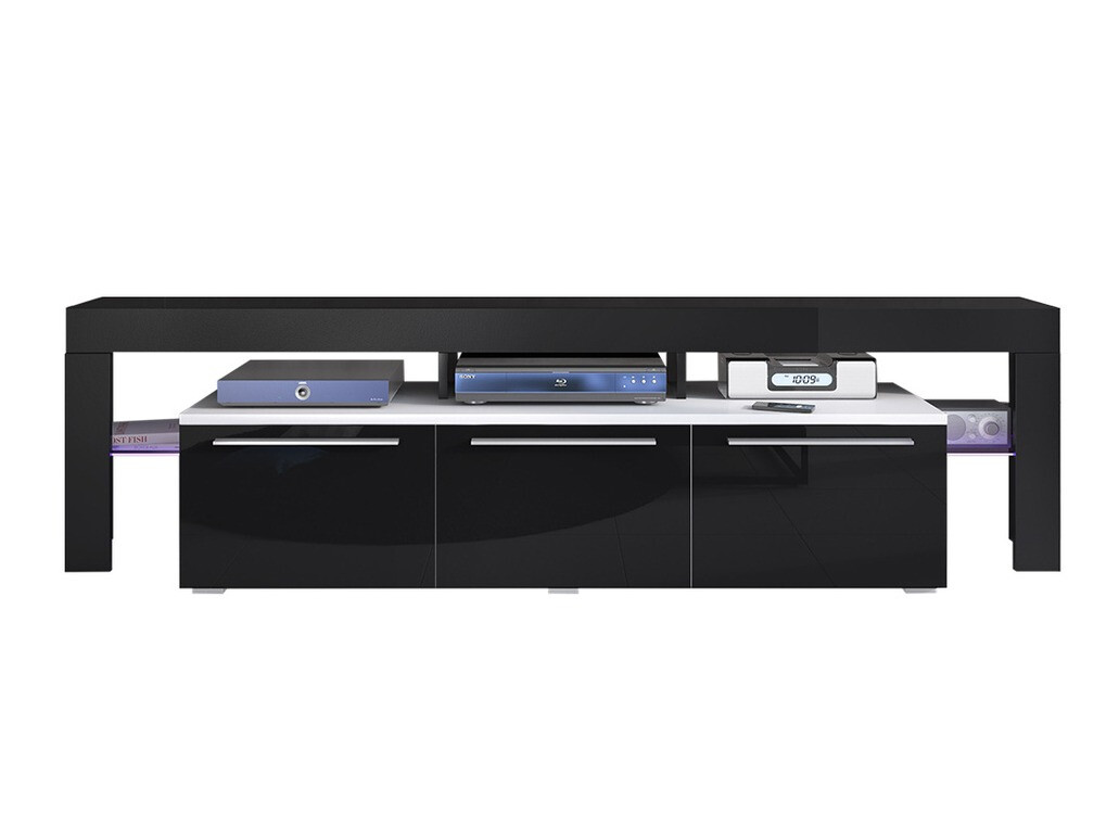 TV stol Arbor (Bijela + Sjajno crna)