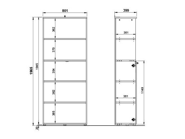 Polica Eliromo 105 (Svijetlo siva)
