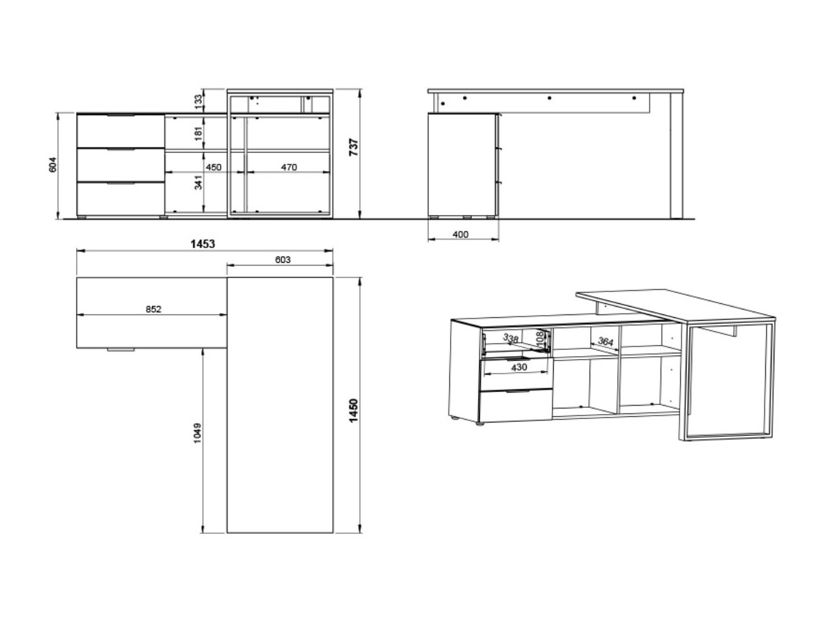 Kutni uredski stol Sacramento 497