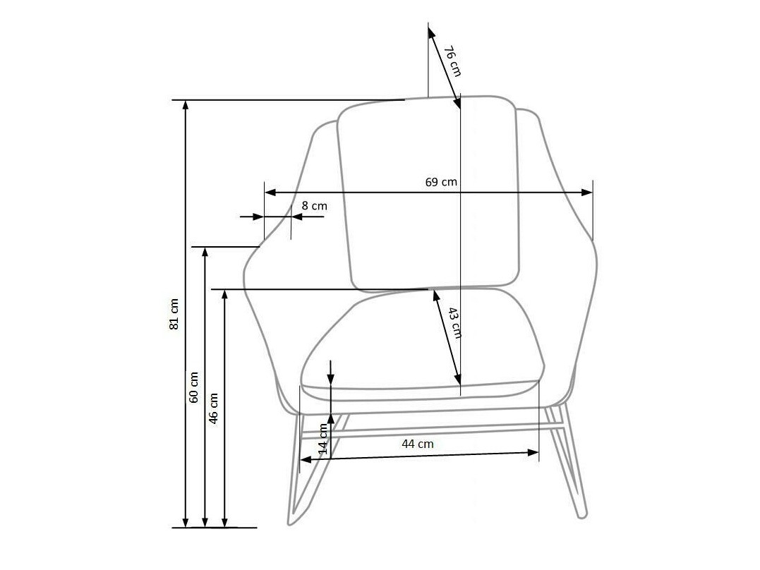 Fotelja Houston 846 (Tirkizna + Zlatna)