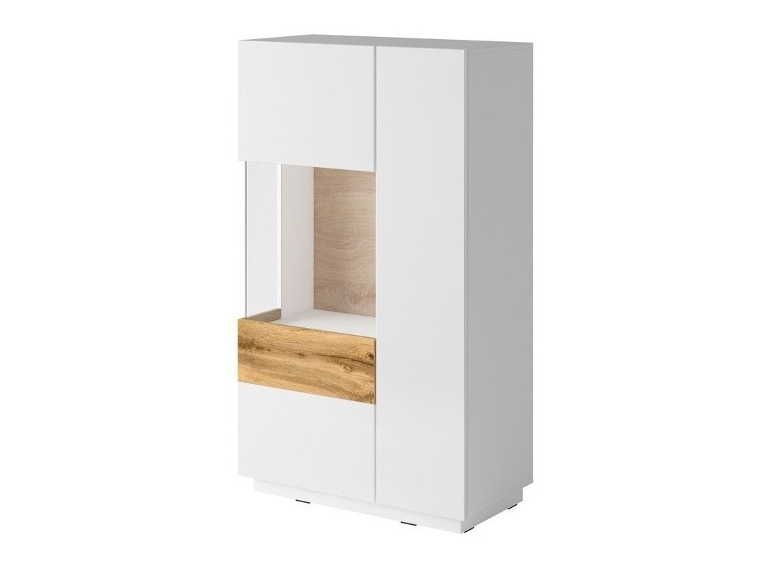 Ormarić Livlore 104 (Bijela + Sjajno bijela + Hrast Wotan)