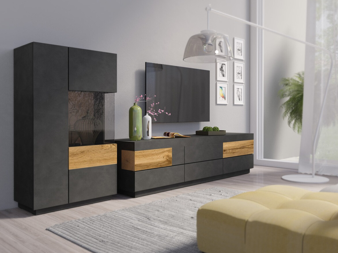 Ormarić Livlore 104 (Siva Matera + Hrast Wotan)