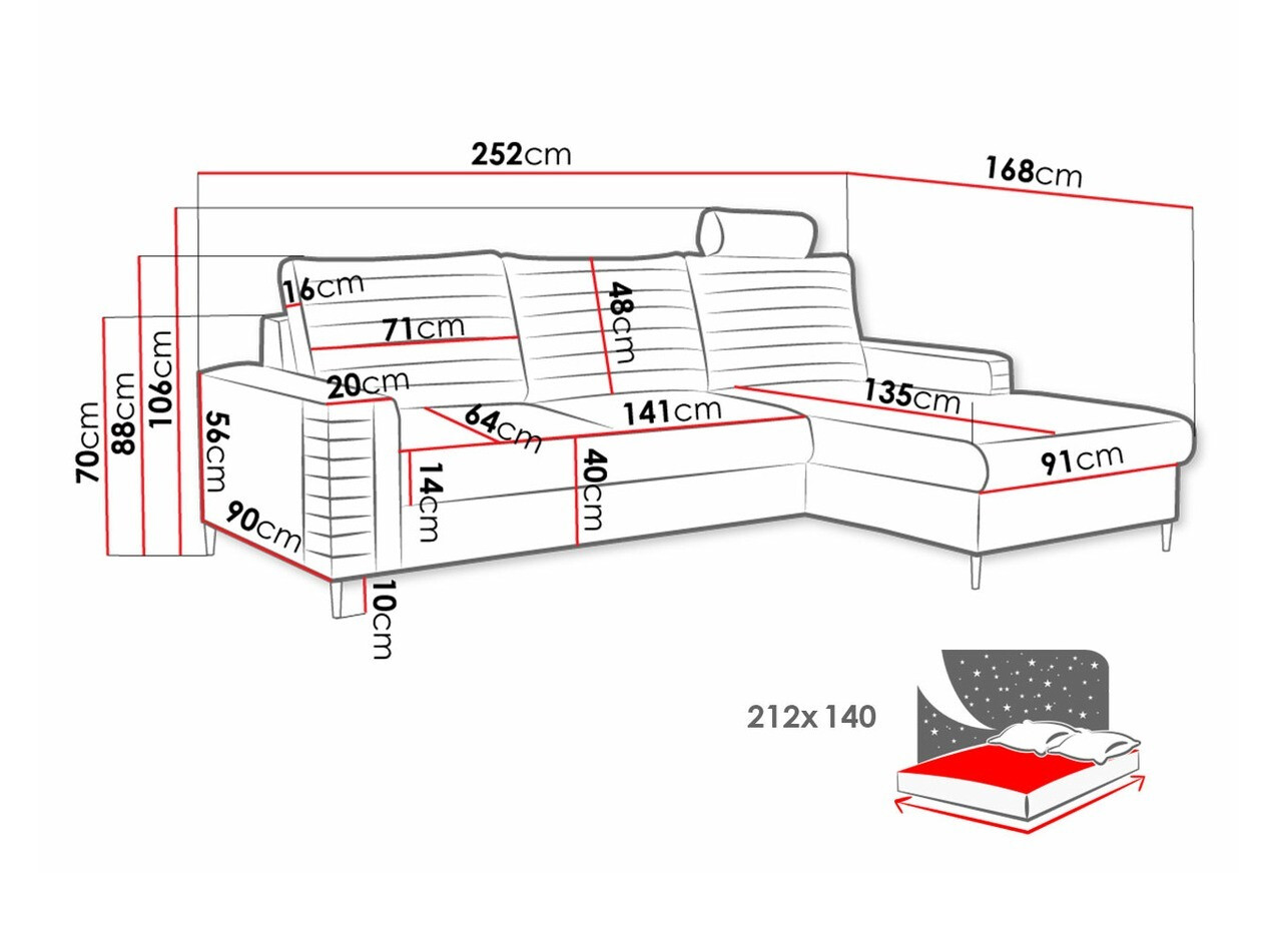 Kutna garnitura Comfivo Cumintudo (Velluto 25)