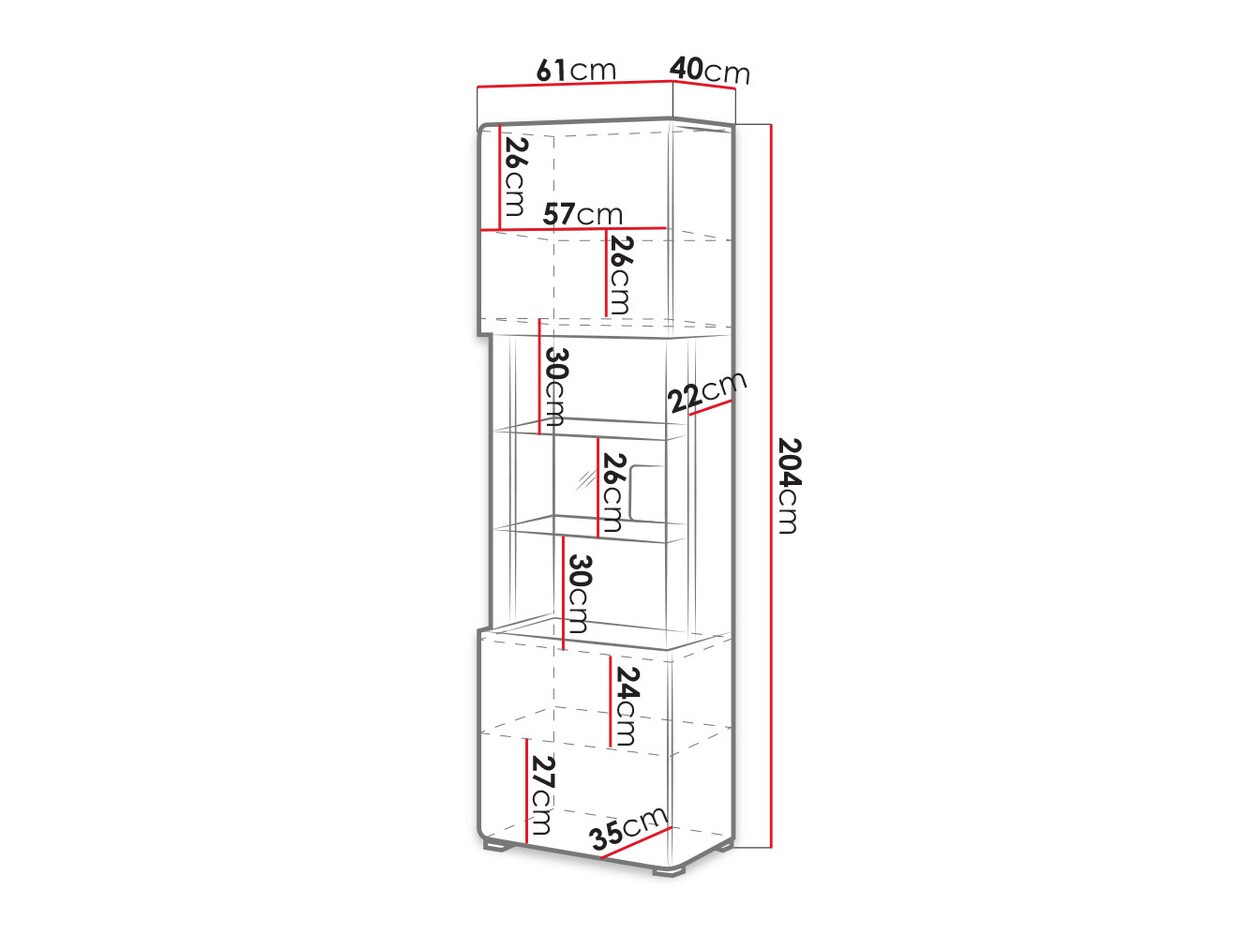 Polica Torsone 103 (Antracit + Gloss antracit + Hrast Grandson)