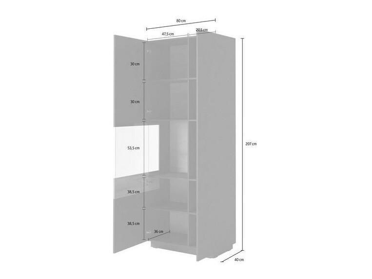 Set za dnevni boravak Livlore 108 (Bijela + Sjajno bijela + Hrast Wotan)