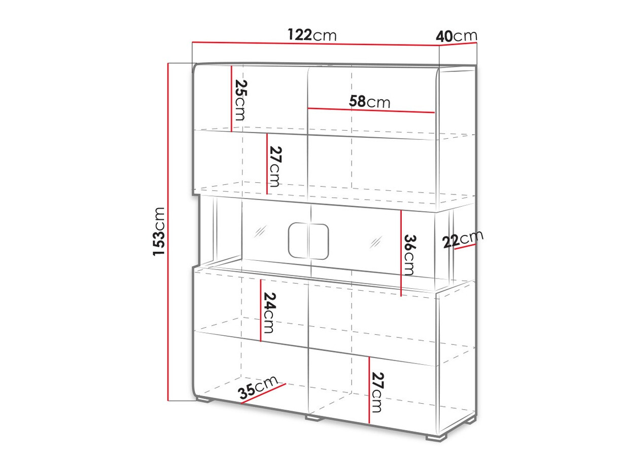 Polica Torsone 107 (Antracit + Gloss antracit + Hrast Grandson)