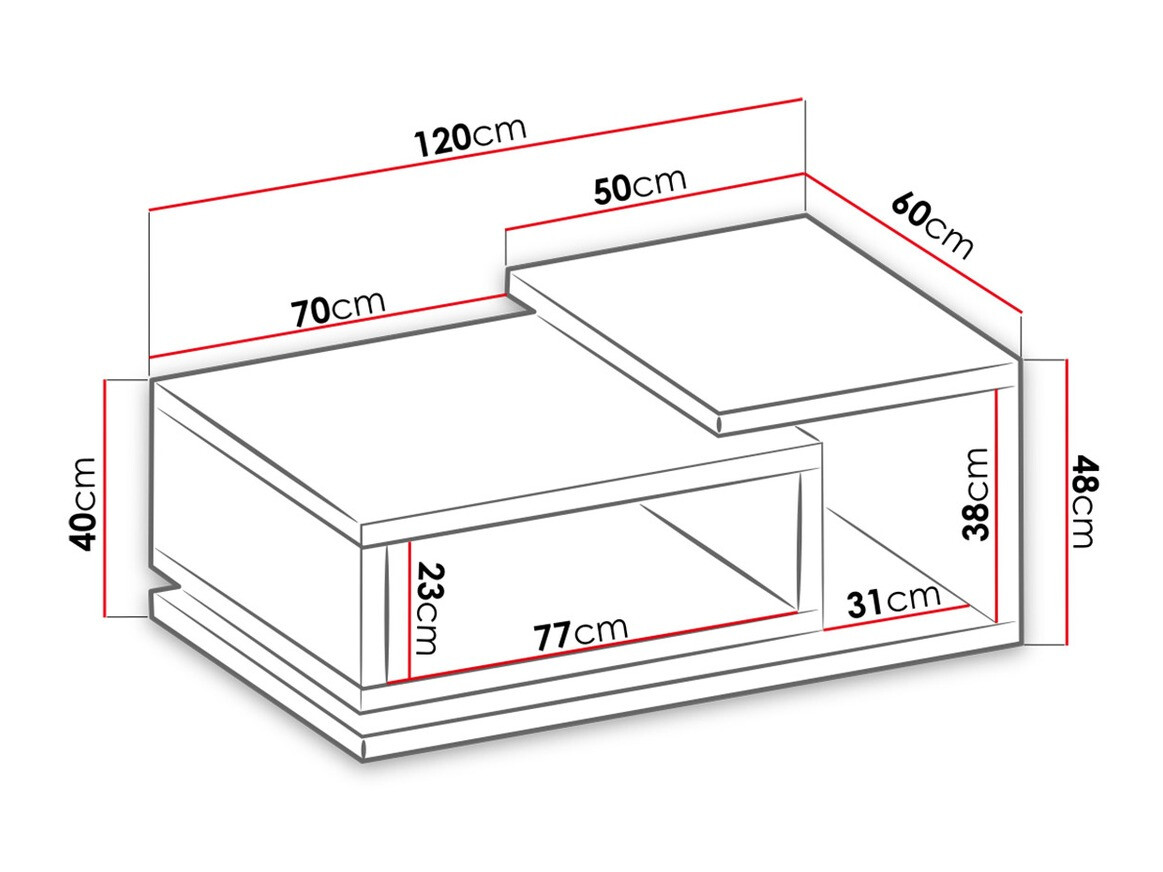 Stolić za kavu Lutiva 104 (Siva Matera + Tamna smreka)