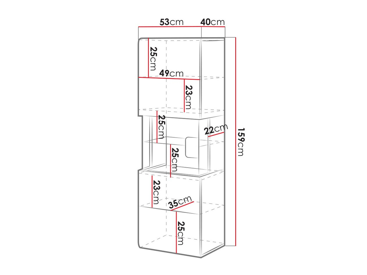 Zidna polica Torsone 109 (Antracit + Gloss antracit + Hrast Grandson)